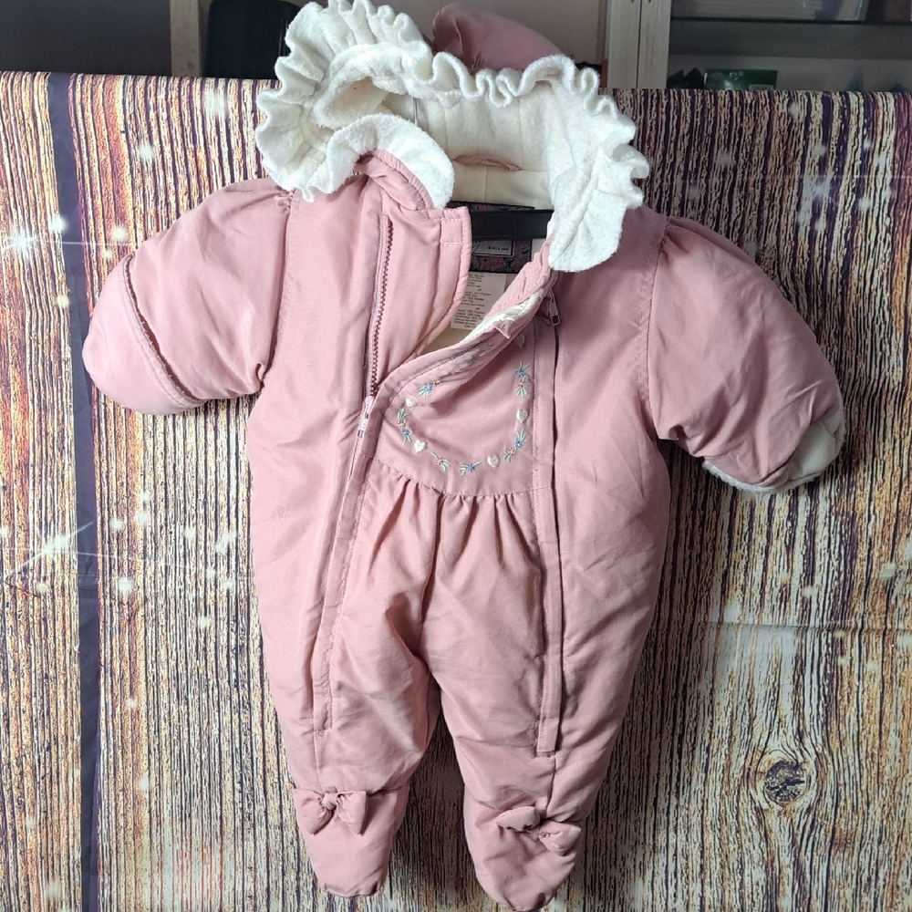 Rothschild Vintage Snow Suit Pink Ruffled Size 3-6 months